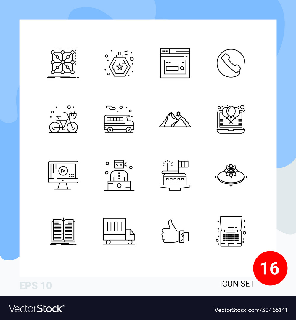 Stock icon pack 16 line signs and symbols