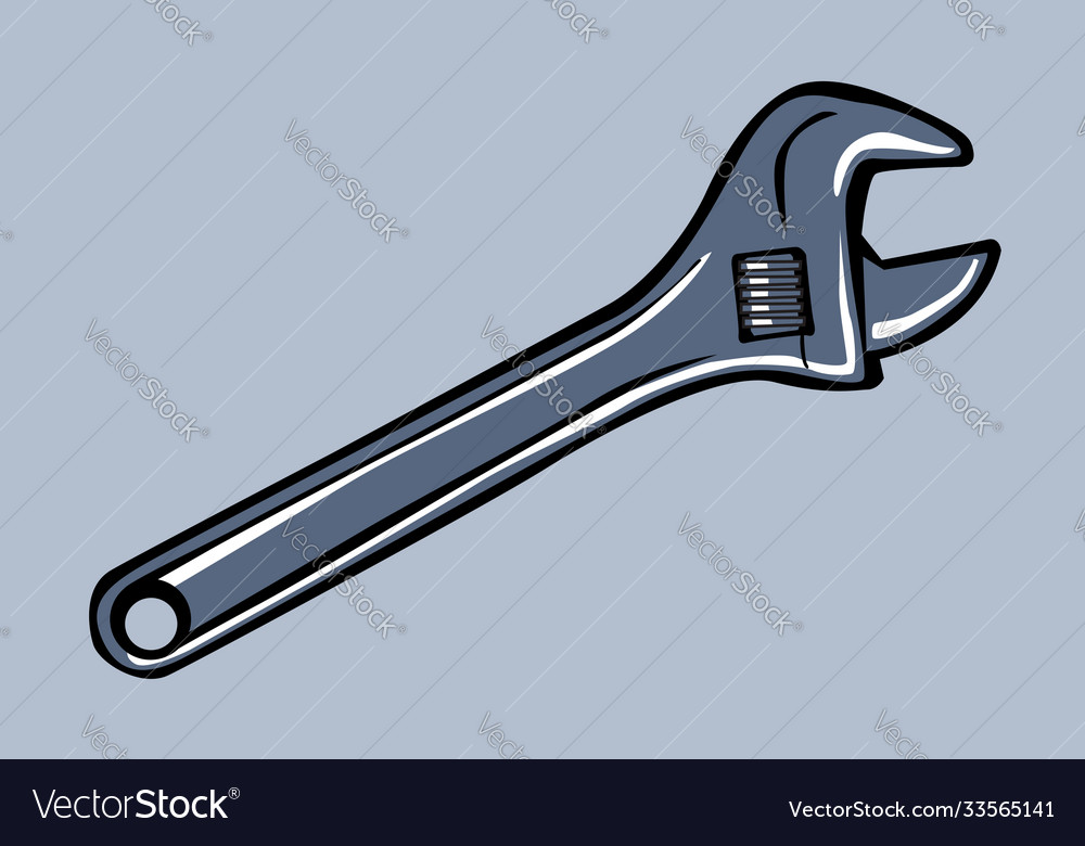 Adjustable monkey wrench. vector illustration Stock Vector