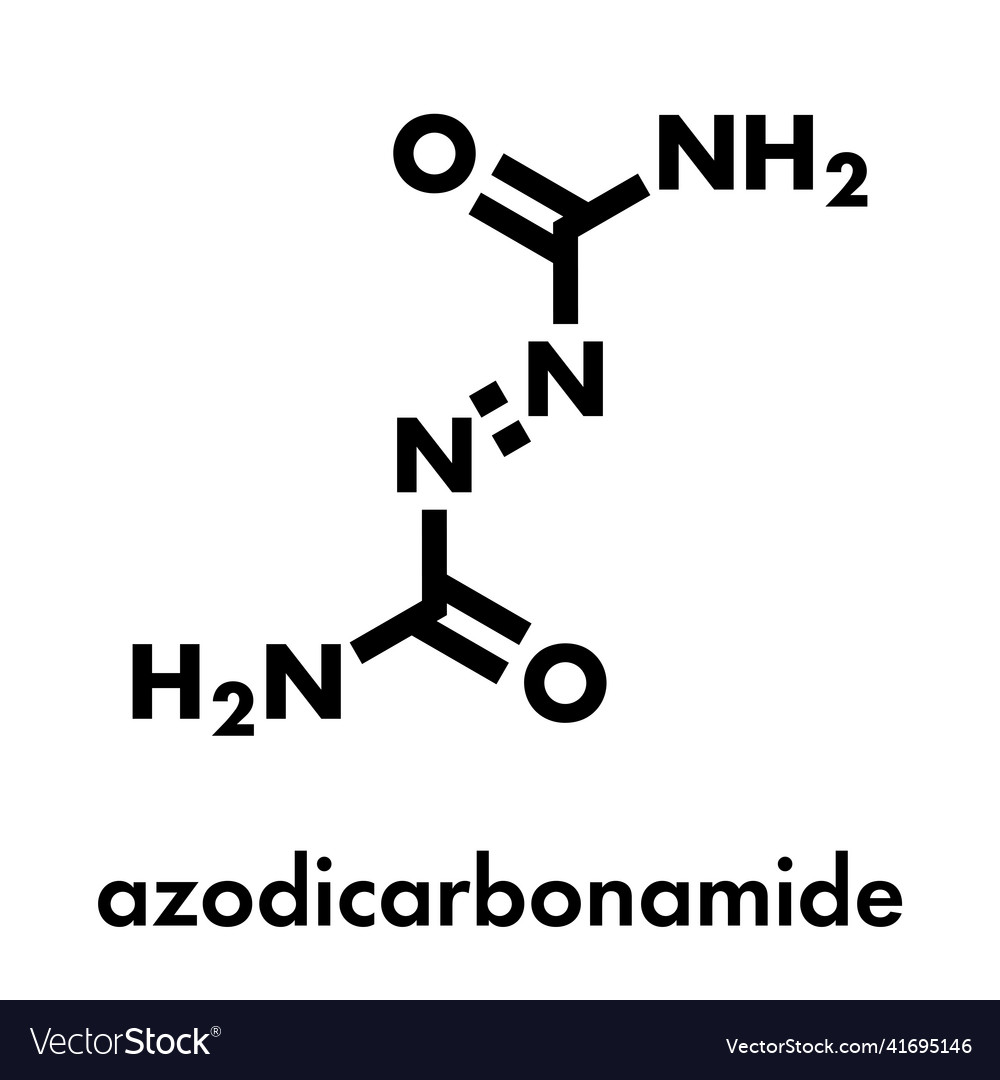 Azodicarbonamide food additive molecule used Vector Image