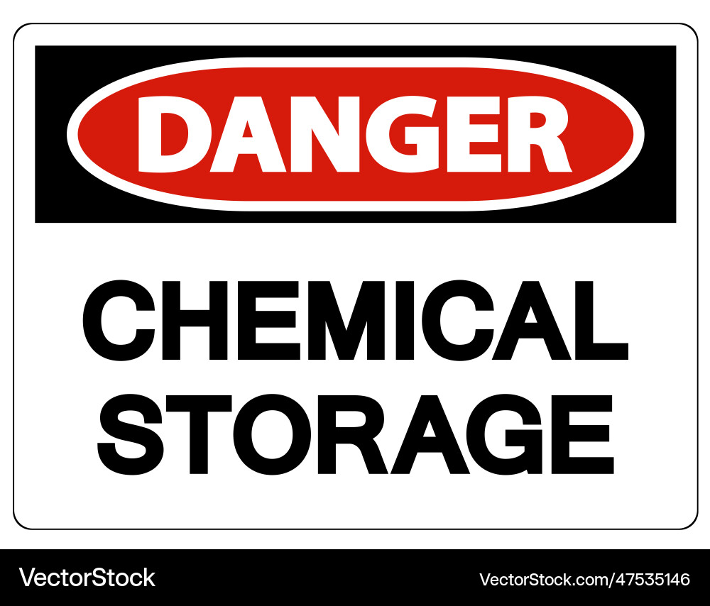 Danger chemical storage sign on white background Vector Image