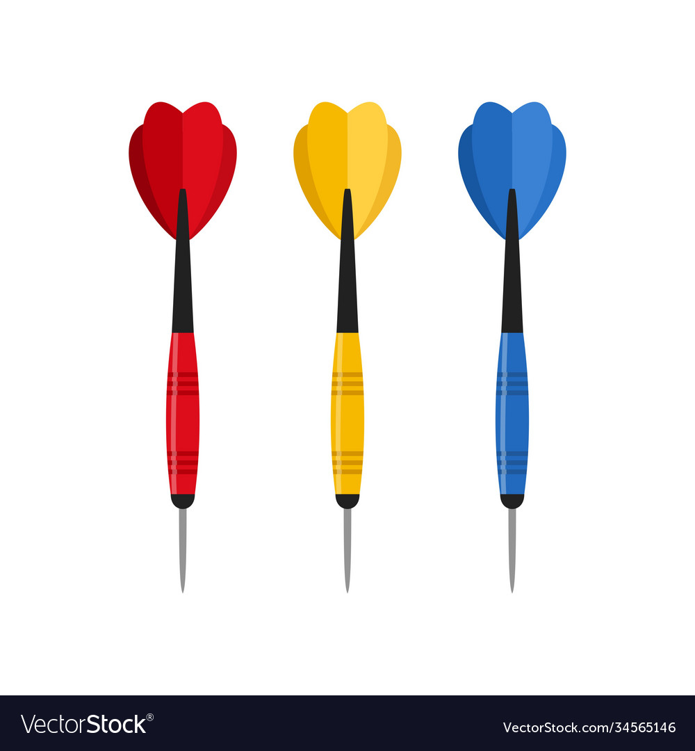 Darts arrow in flat style isolated on white Vector Image