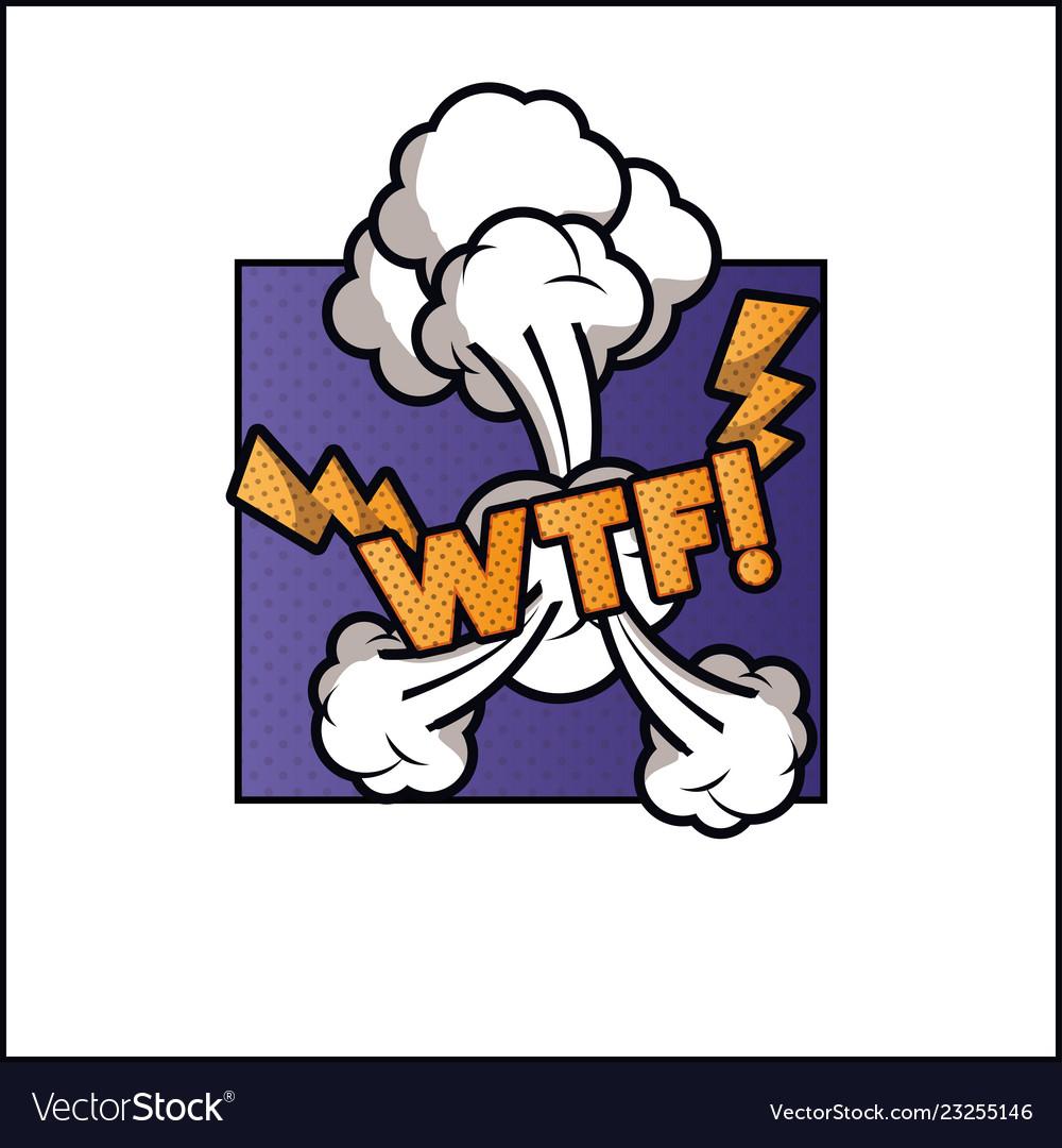 Expression bubble with wtf pop art style