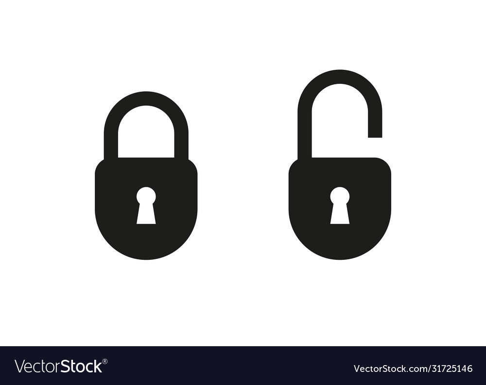 Lock icon set isolated button in flat vector image Lock icon set isolated button in flat