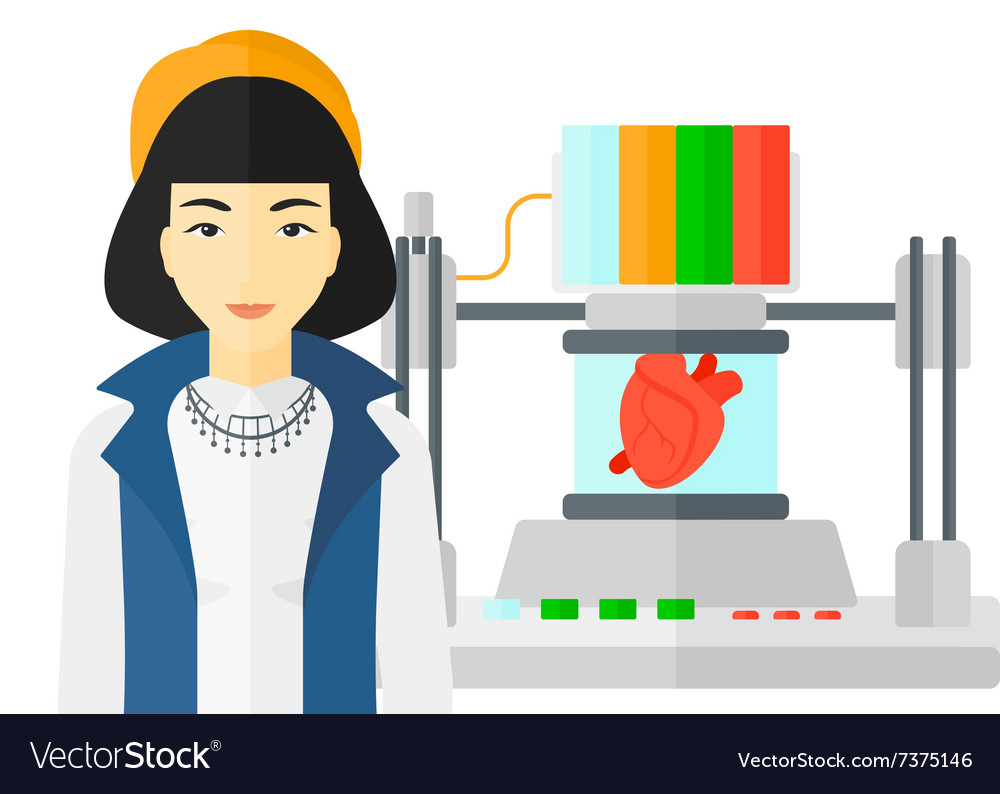 Man with three d printer