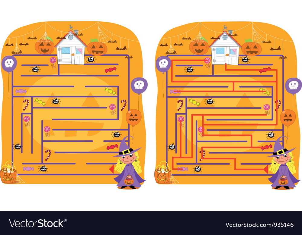 Solved halloween maze game