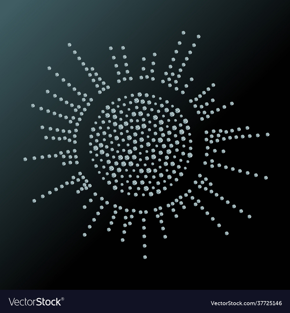 Sun made up a lot diamond on black vector image Sun made up a lot diamond on black