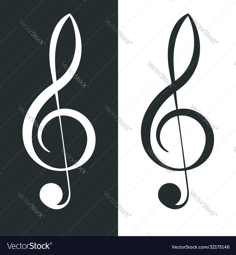 Treble clef classical g-clef musical notation vector image Treble clef classical g-clef musical notation