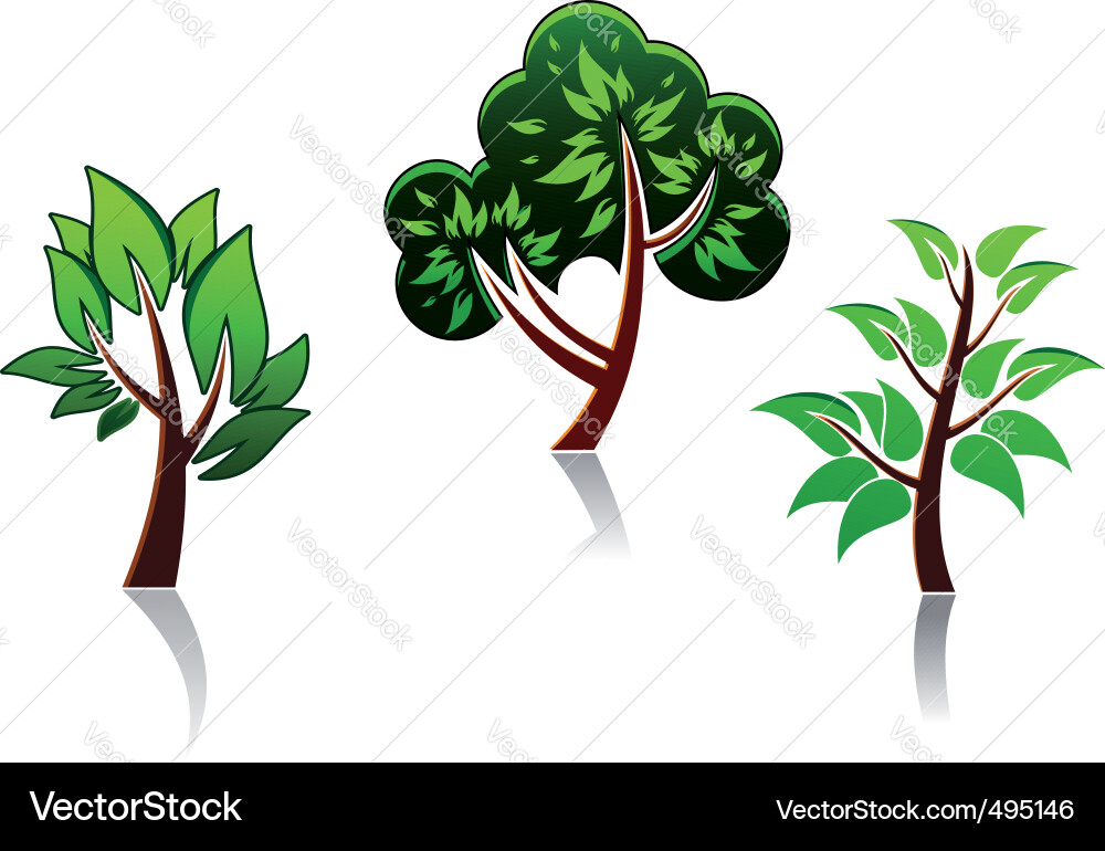 Tree icons Royalty Free Vector Image - VectorStock