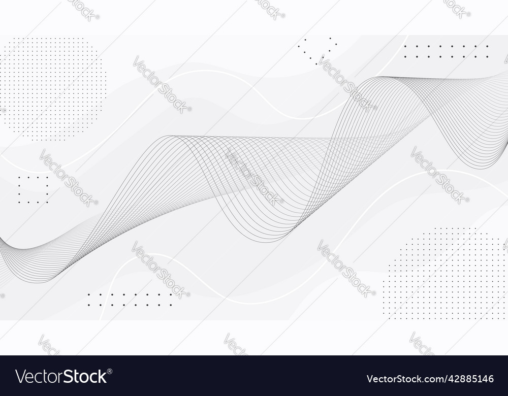 White abstract background design with wavy lines Vector Image