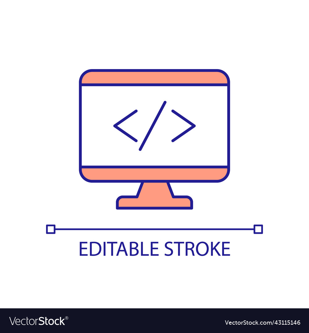 Writing programming code rgb color icon Royalty Free Vector