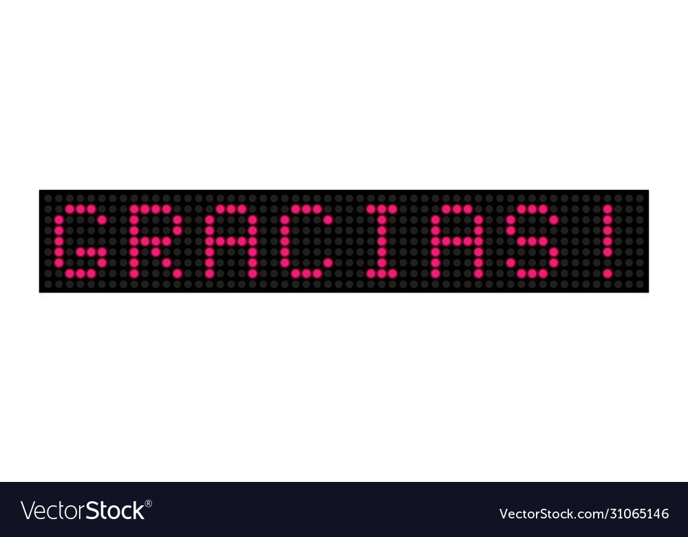 Writing thank you on led display language vector image Writing thank you on led display language
