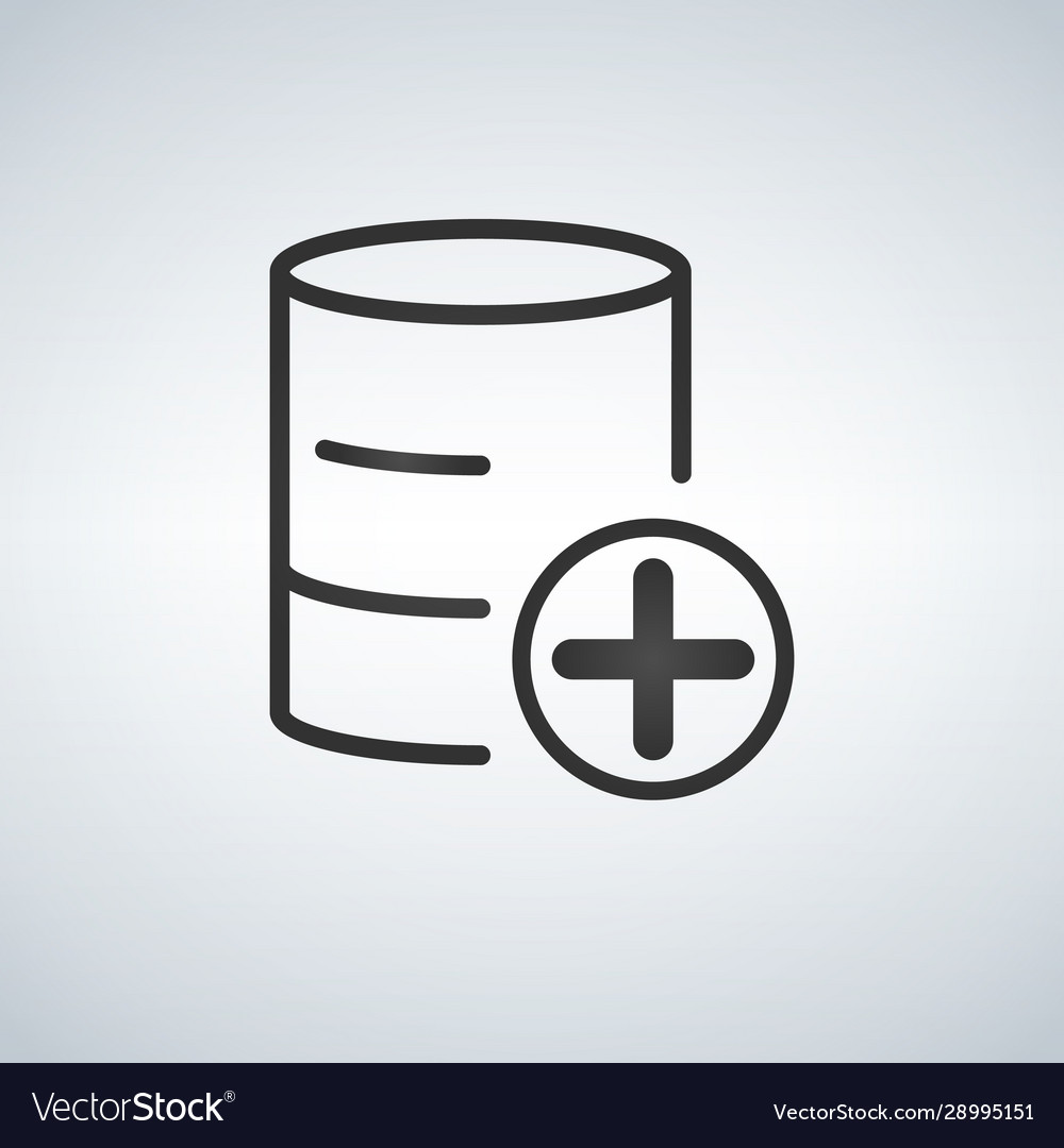 Add to database linear black icon isolated