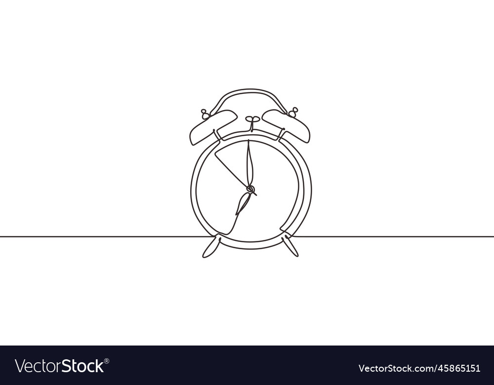 Alarm clock one continuous line drawing