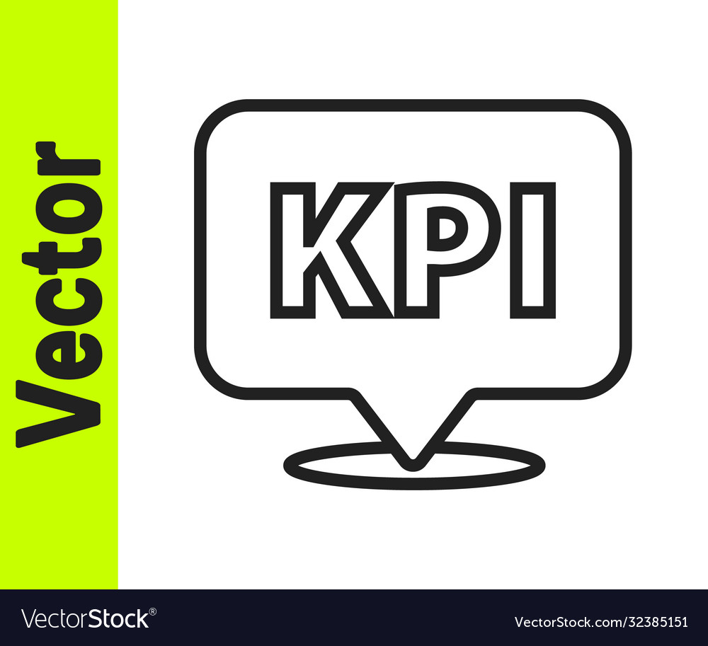 Black line kpi - key performance indicator icon vector image Black line kpi - key performance indicator icon