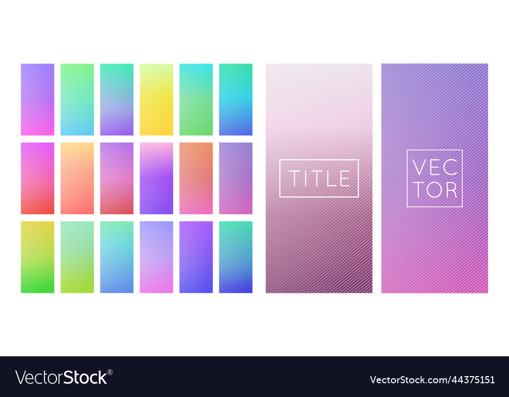 Display gradient swatch palette set vector image Display gradient swatch palette set