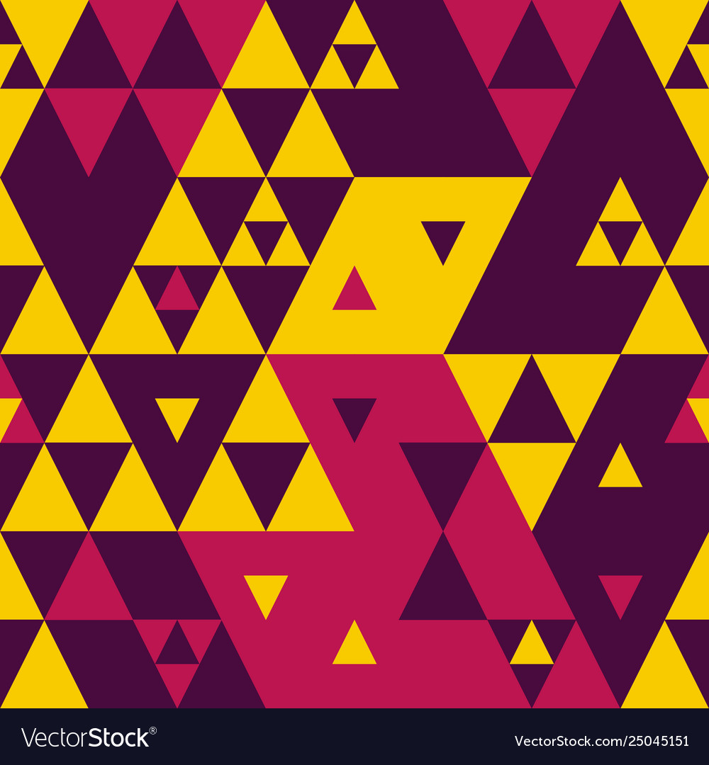 Geometric color triangles seamless pattern vector image Geometric color triangles seamless pattern
