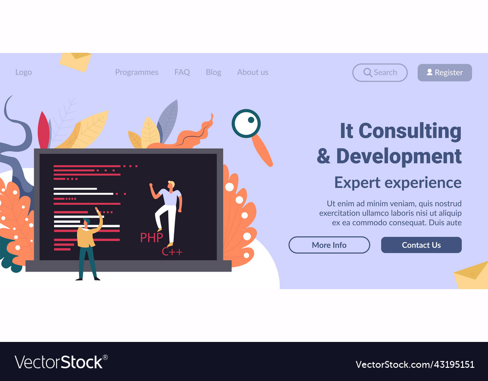 It consulting and development expert experience Vector Image