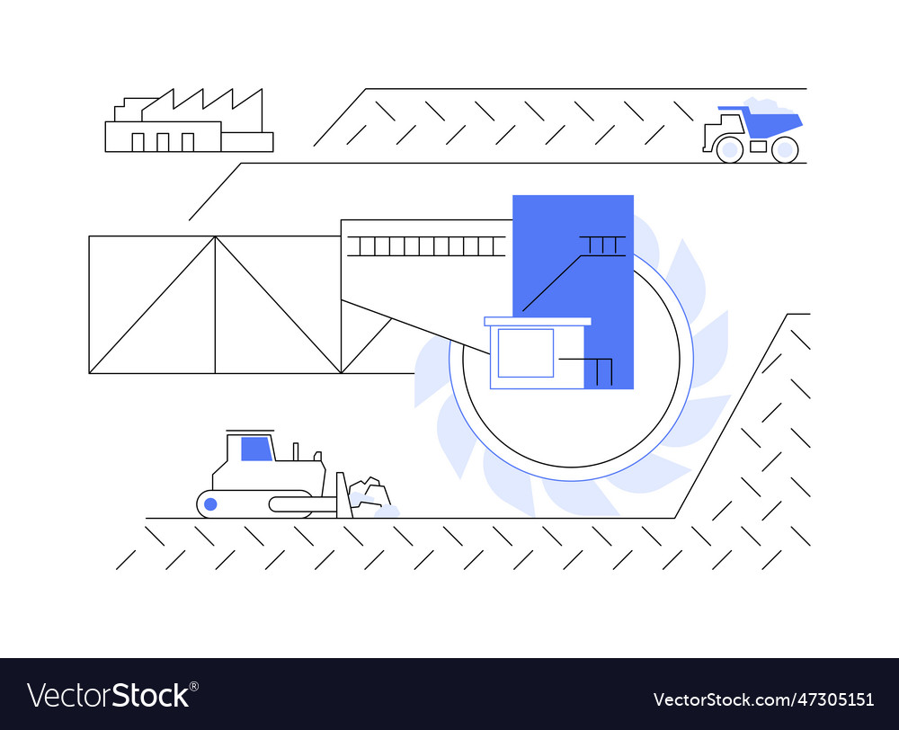 Open-pit mining abstract concept vector image Open-pit mining abstract concept