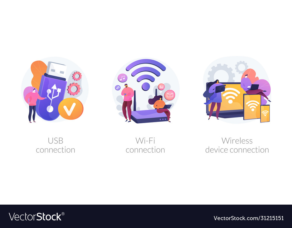 Remote connection concept metaphors vector image Remote connection concept metaphors