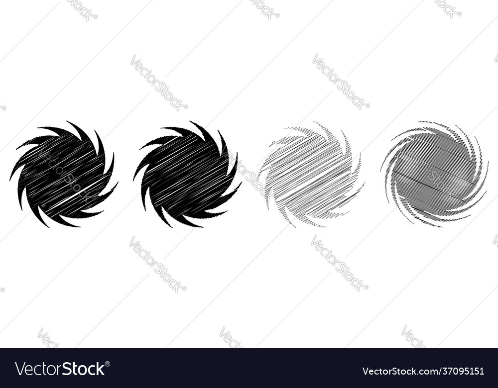 Spiral swirl twirl design element with sketchy