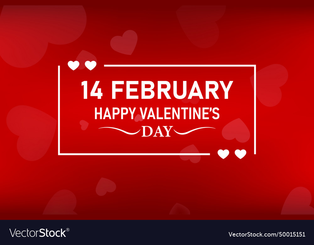 Valentine day celebration typography 14 february vector image Valentine day celebration typography 14 february