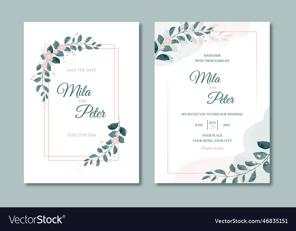 Wedding invitation template Royalty Free Vector Image