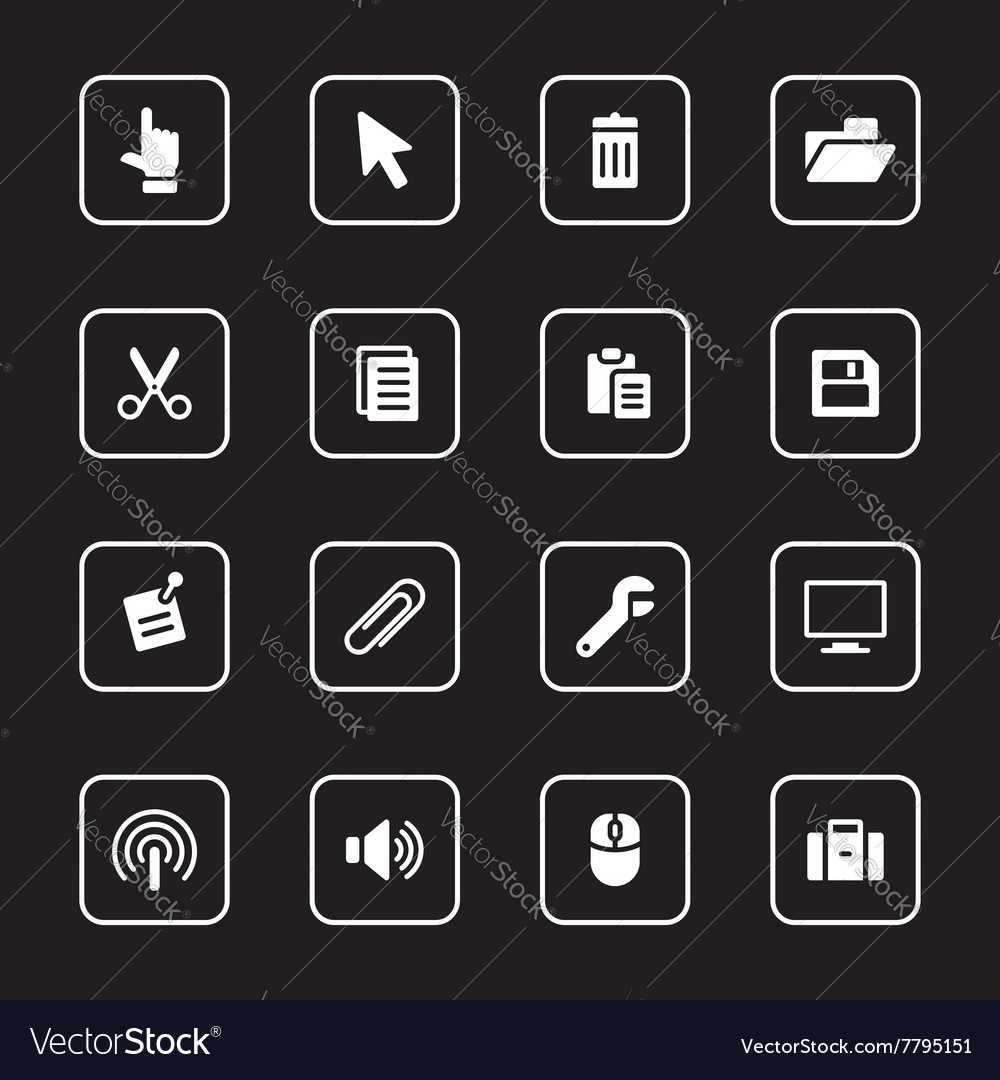 White Flat Icon Set - UI Elements
