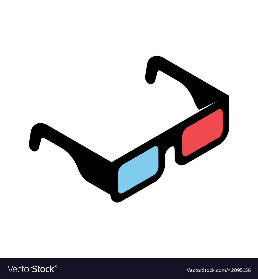 3d cinema glasses stereo retro glasses Royalty Free Vector