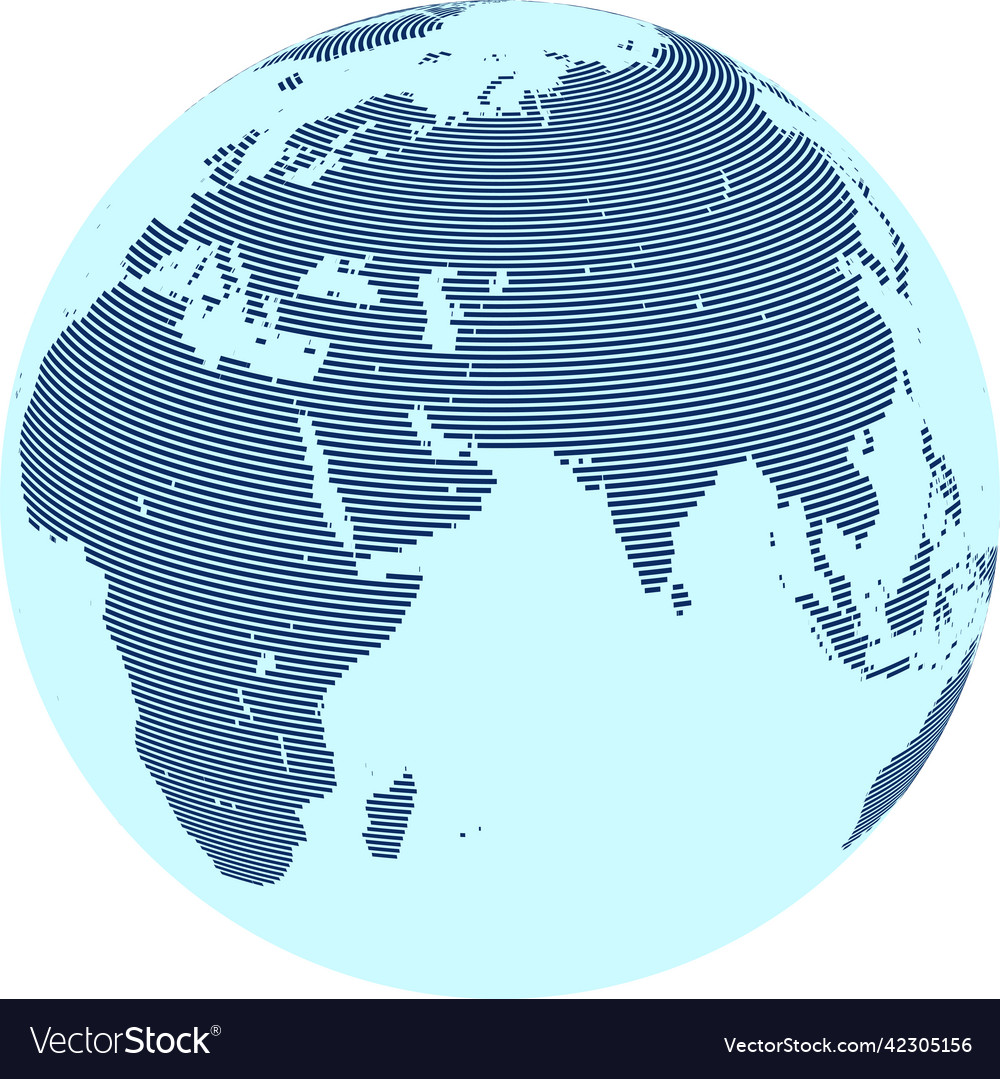 Abstract world map with lines on globe Royalty Free Vector