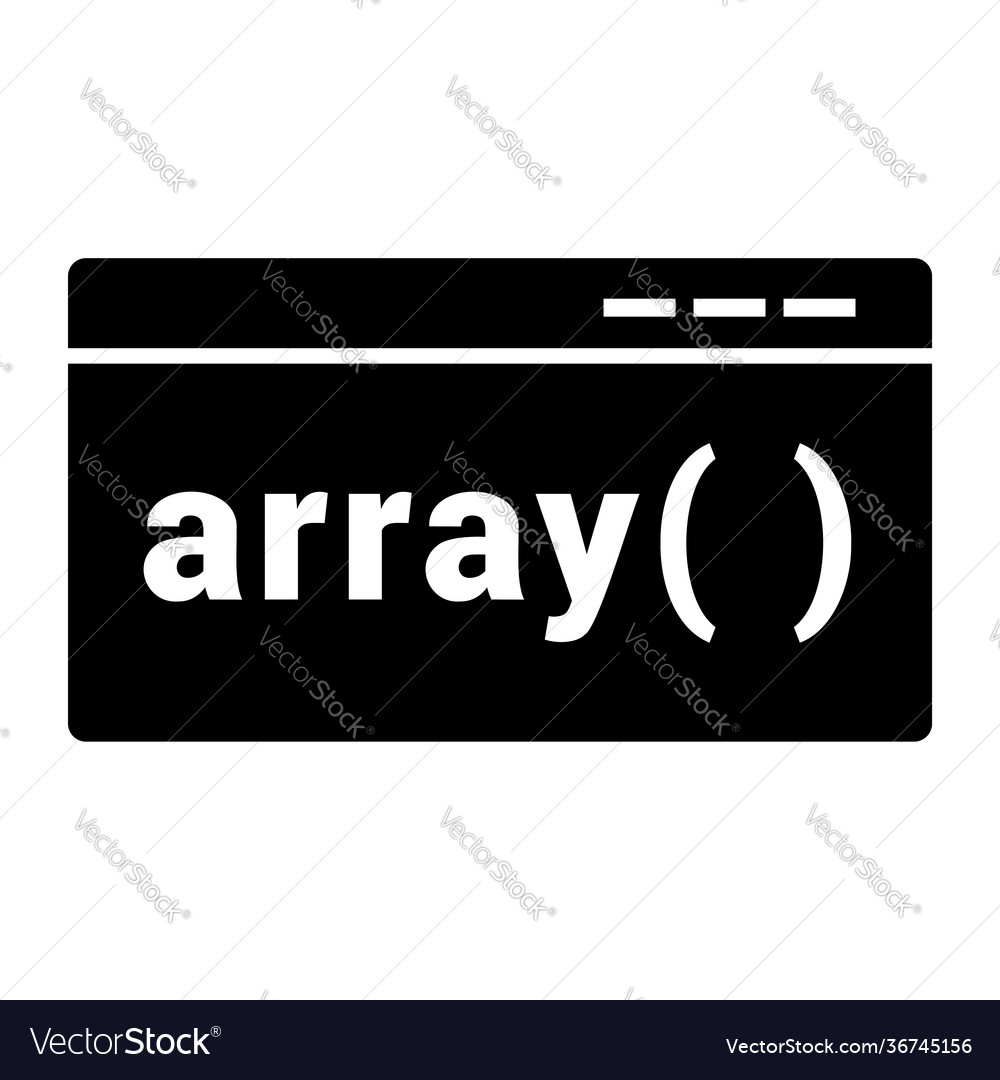 Array code icon isolated on white background