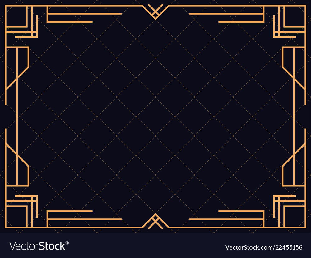 Art deco frame vintage linear border design Vector Image