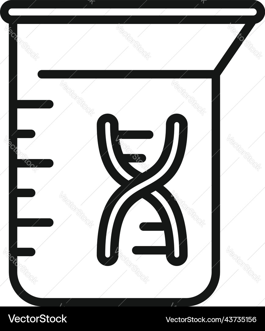 Flask science icon outline gmo food Royalty Free Vector