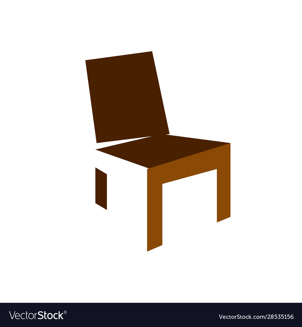 Wooden Chair Minimalist furniture logo, Design chair vector logo