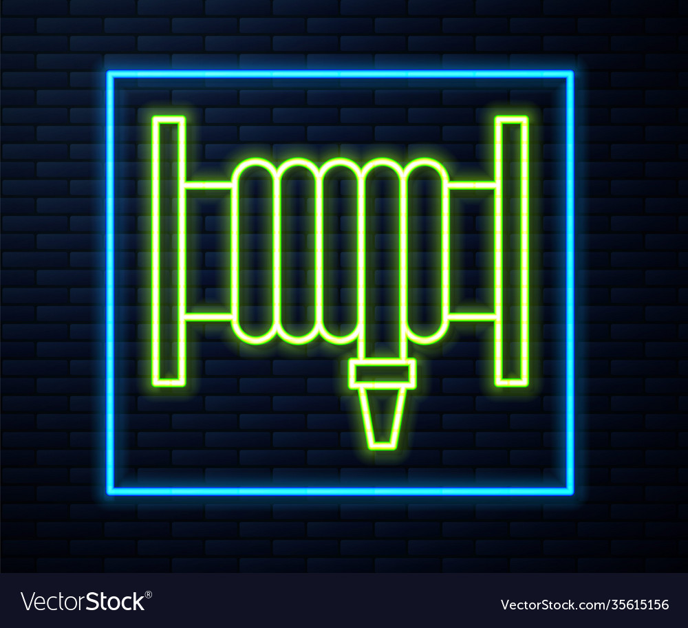 Glowing neon line fire hose reel icon isolated vector image Glowing neon line fire hose reel icon isolated