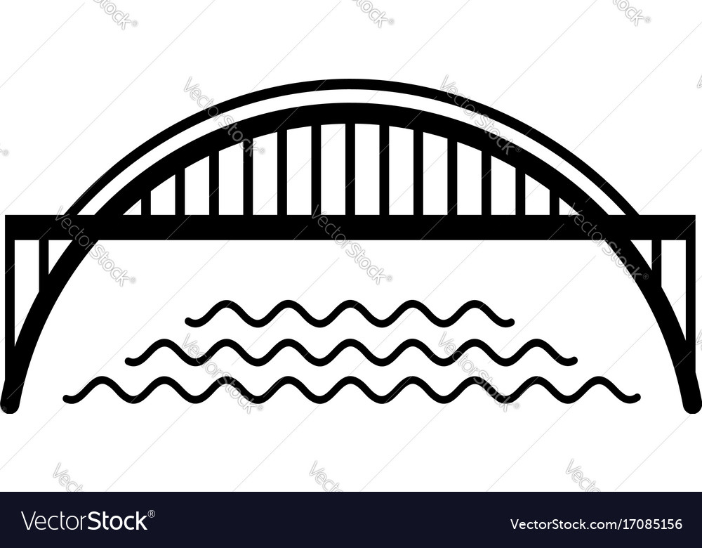 Harbour bridge icon simple black style Royalty Free Vector