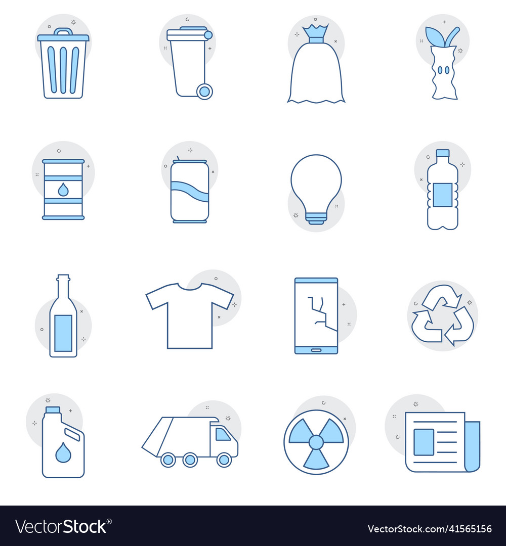 Set of recycling icons flat design organic paper vector image Set of recycling icons flat design organic paper