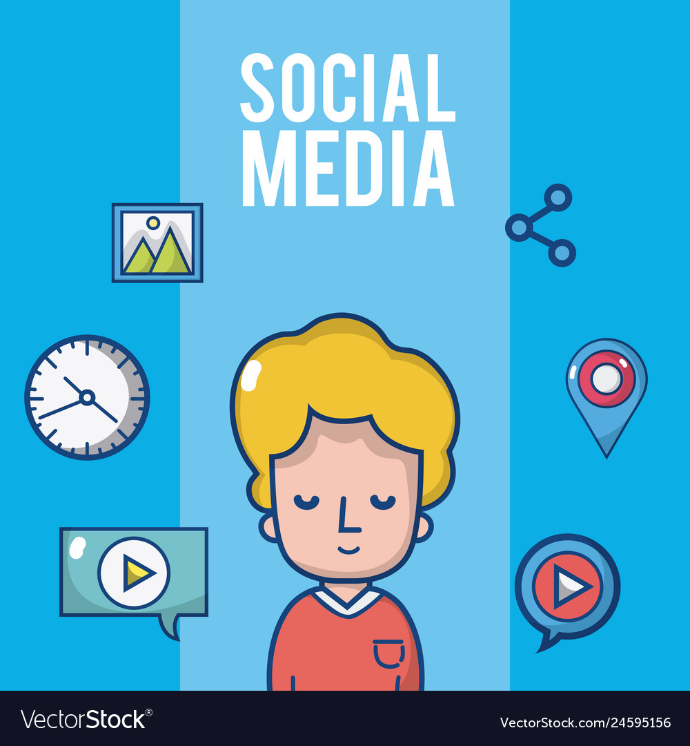 Social media cartoons Royalty Free Vector Image