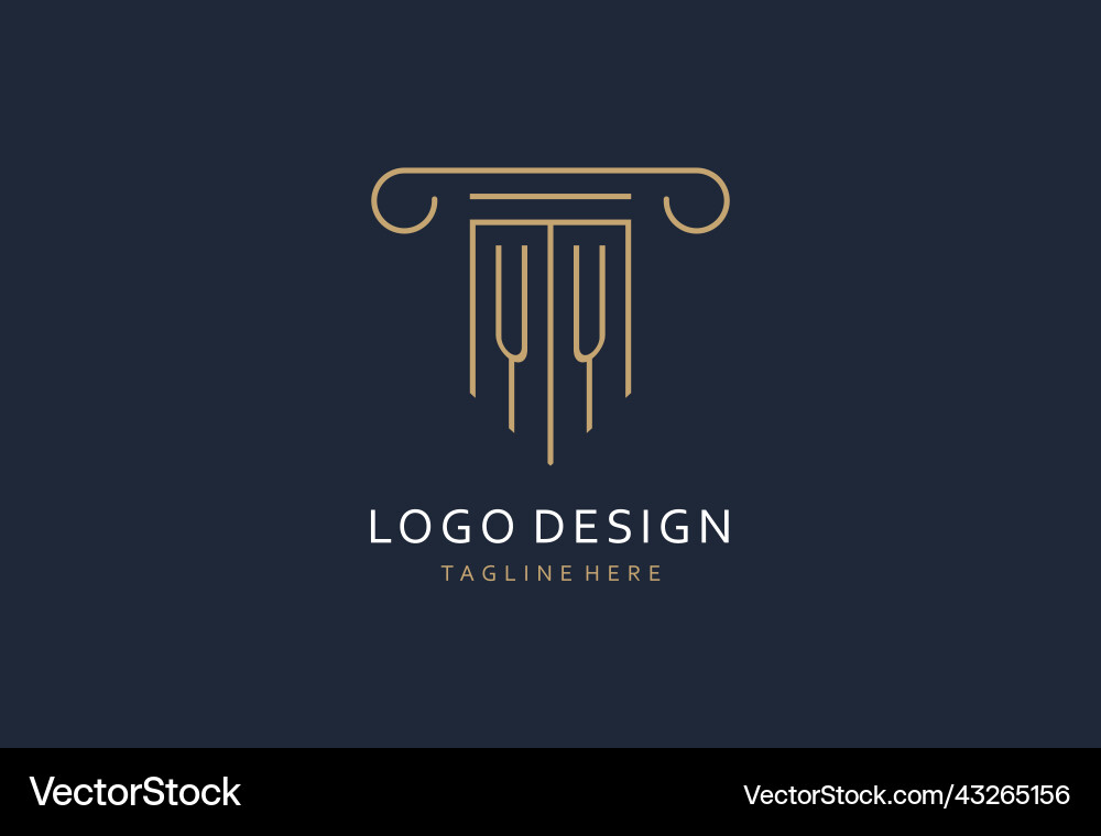 Yy initial with pillar shape logo design creative Vector Image