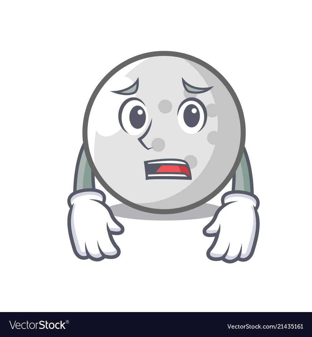 Afraid golf ball mascot cartoon Royalty Free Vector Image