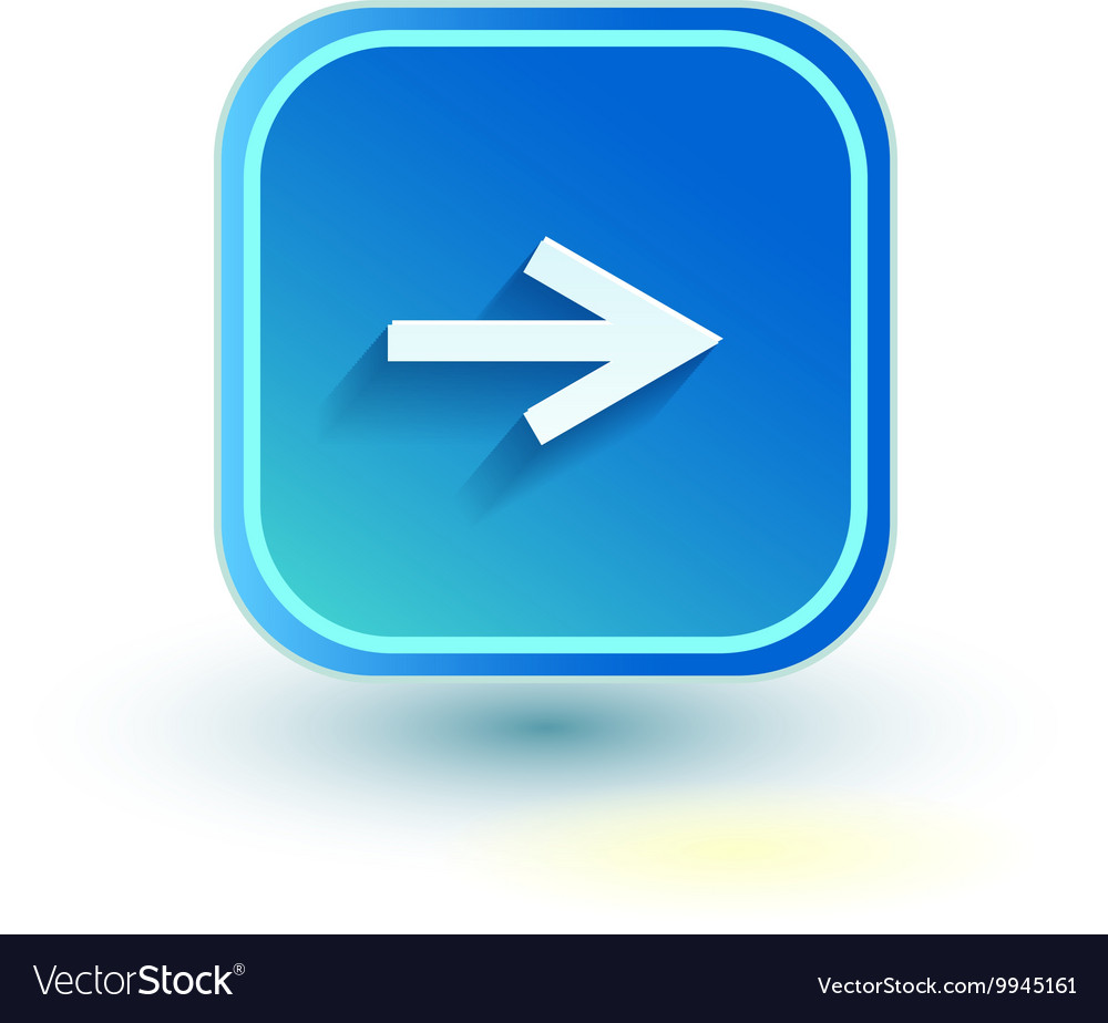 Blue web button with arrow right sign rounded