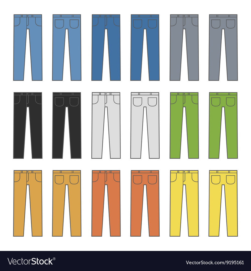 Different colored denim store jeans