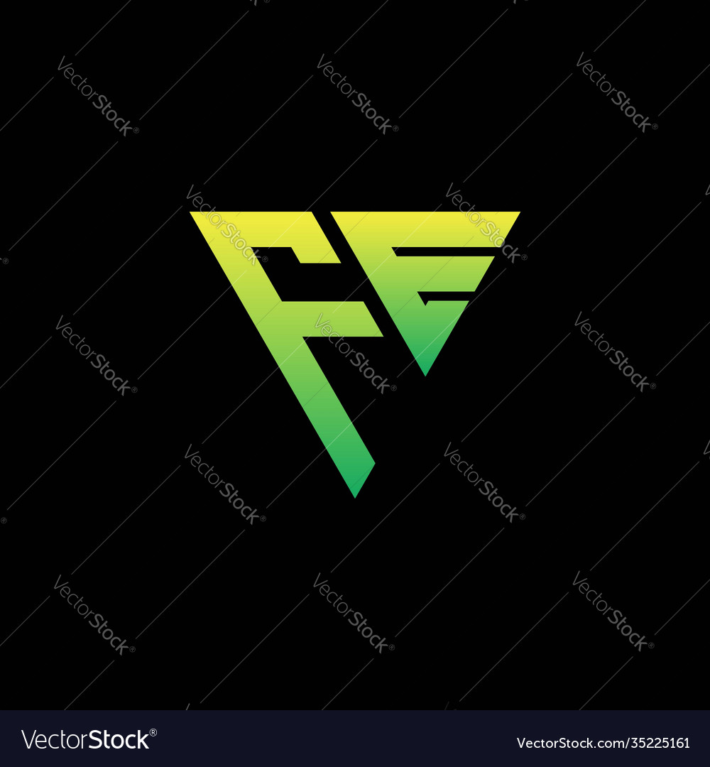 F e initial triangle logo monogram vector image F e initial triangle logo monogram