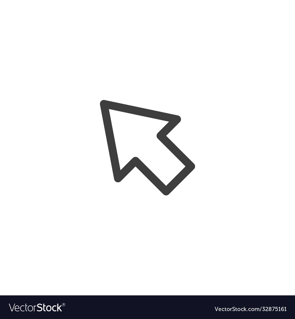 Outline arrow pointer icon line cursor symbol