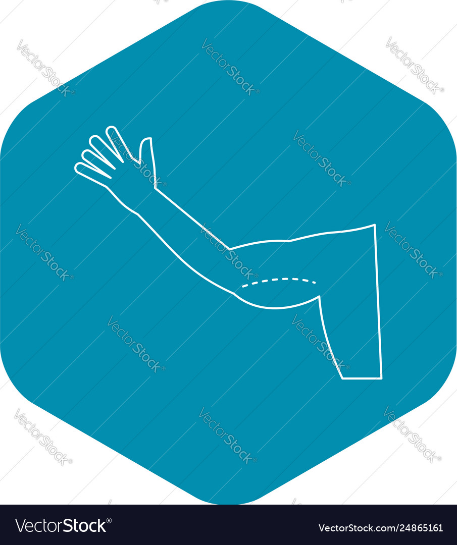 Plastic surgery flabby arm correction icon Vector Image