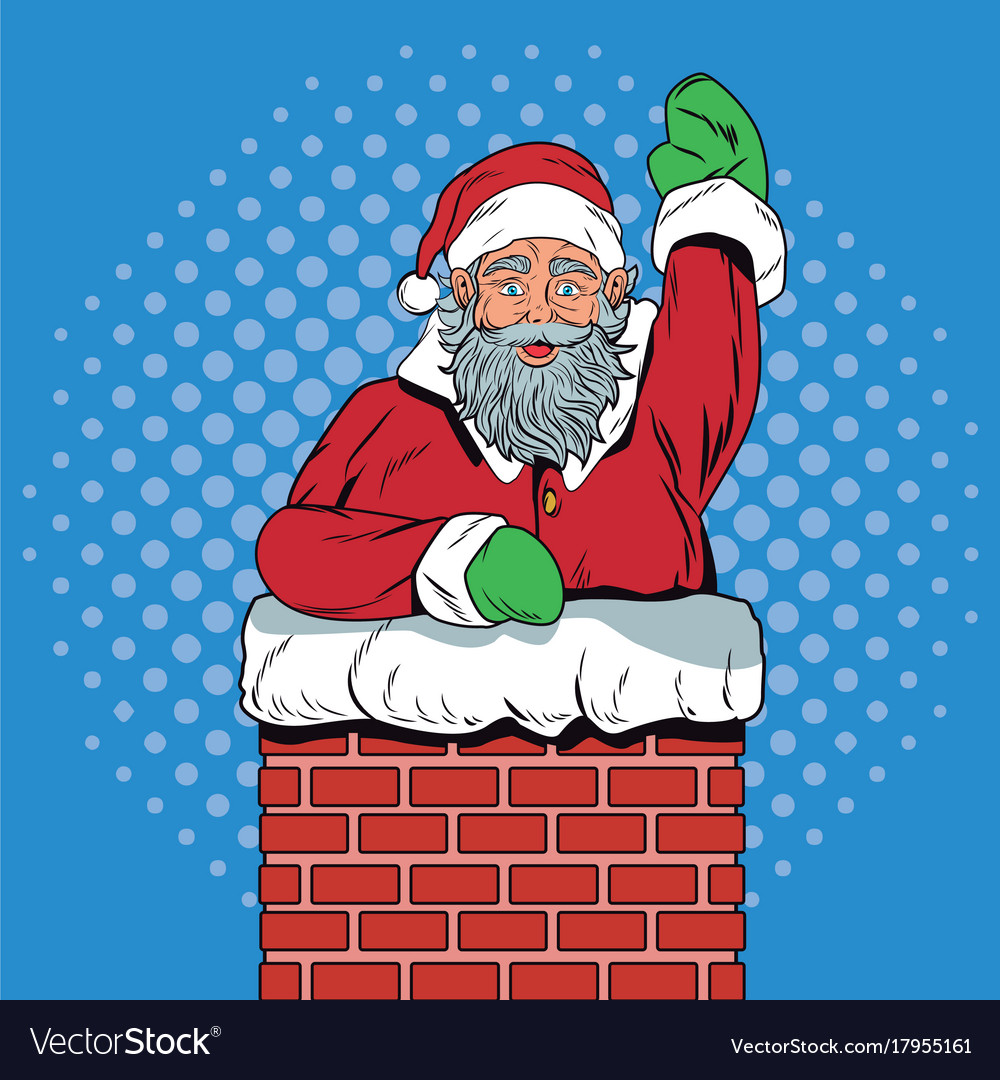 santa claus in chimney