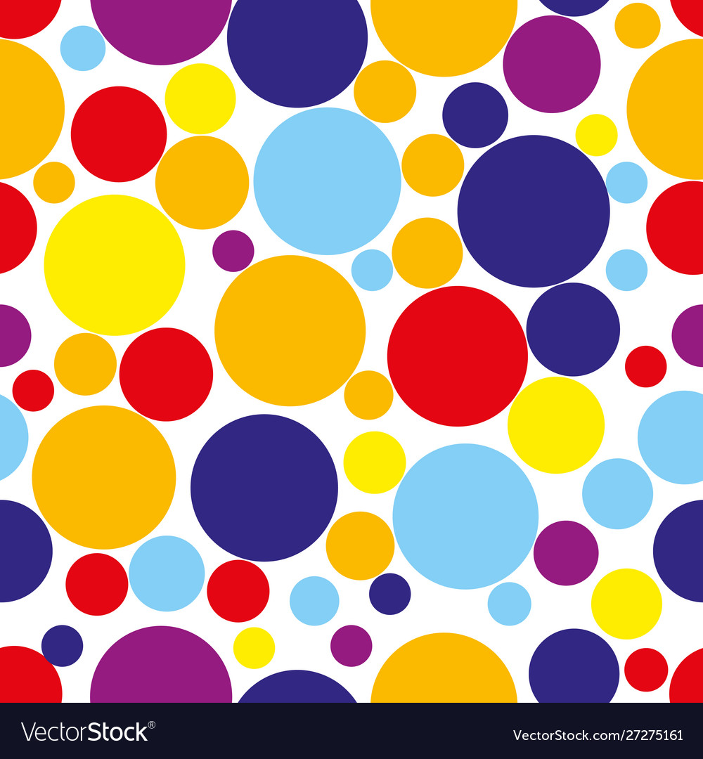 Seamless pattern with circles in bright colors Vector Image