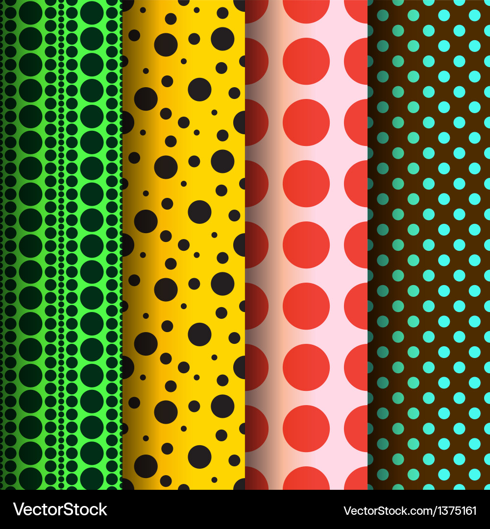 Seamless patterns polka dots set Royalty Free Vector Image