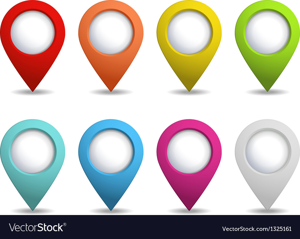 Set of bright map pointers