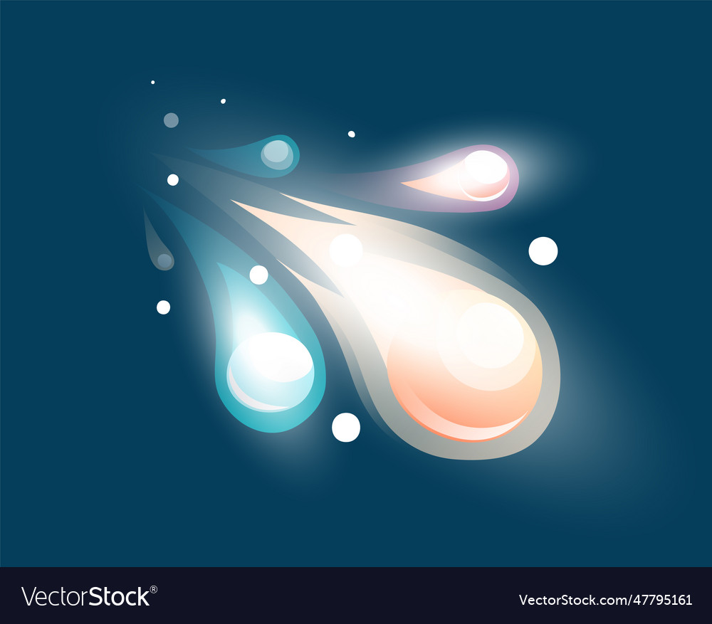 Space game element cartoon luminous object vector image Space game element cartoon luminous object