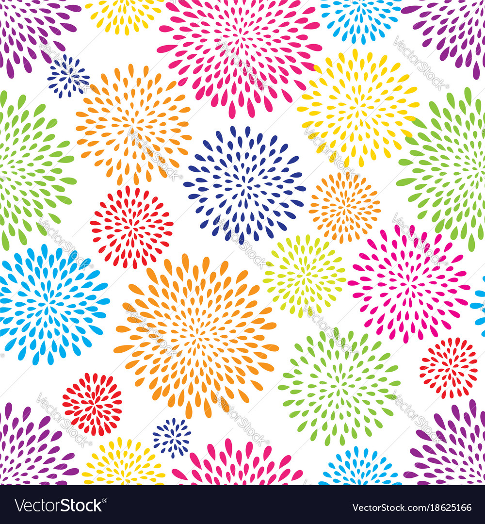 Abstract splash drop pattern firework flowers